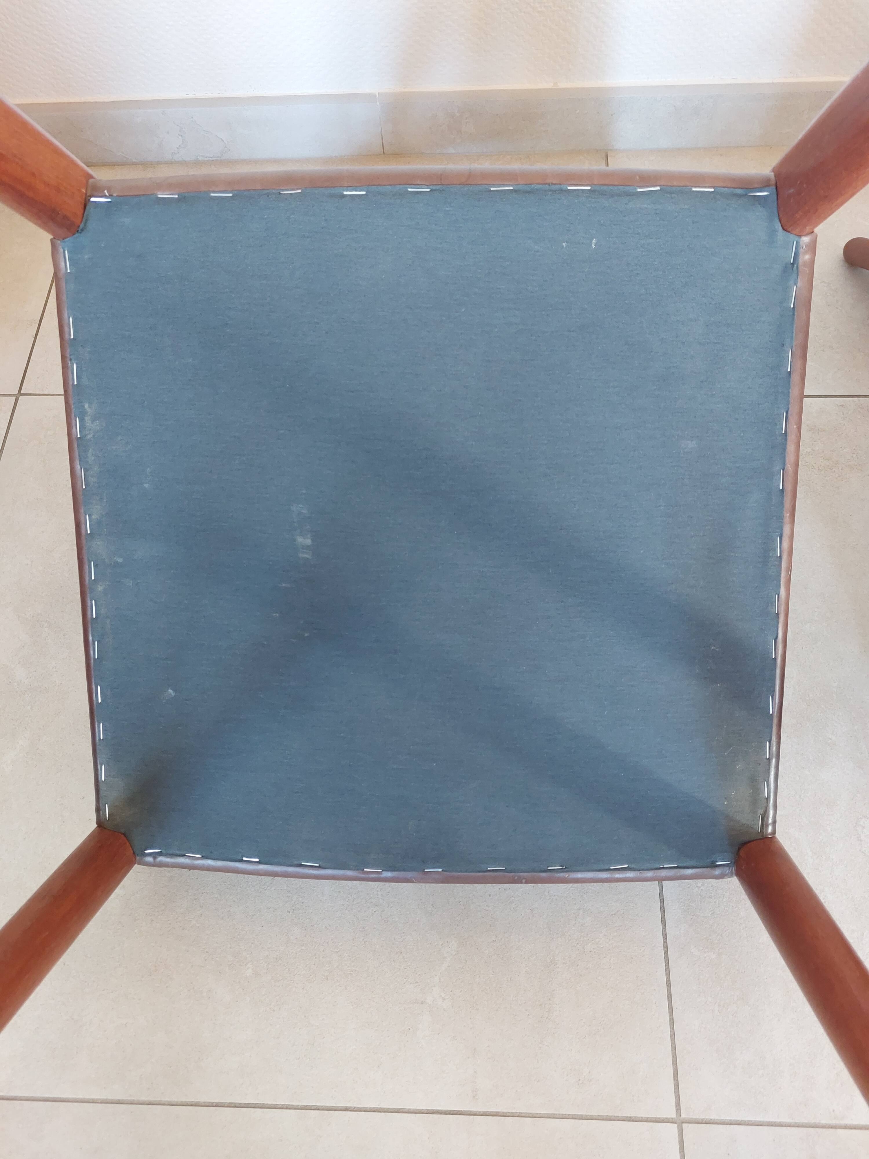 2 Fristho Franeker chairs, Scandinavian, teak and leather.