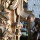 Large Louis XV gilded shell mirror from the 19th century