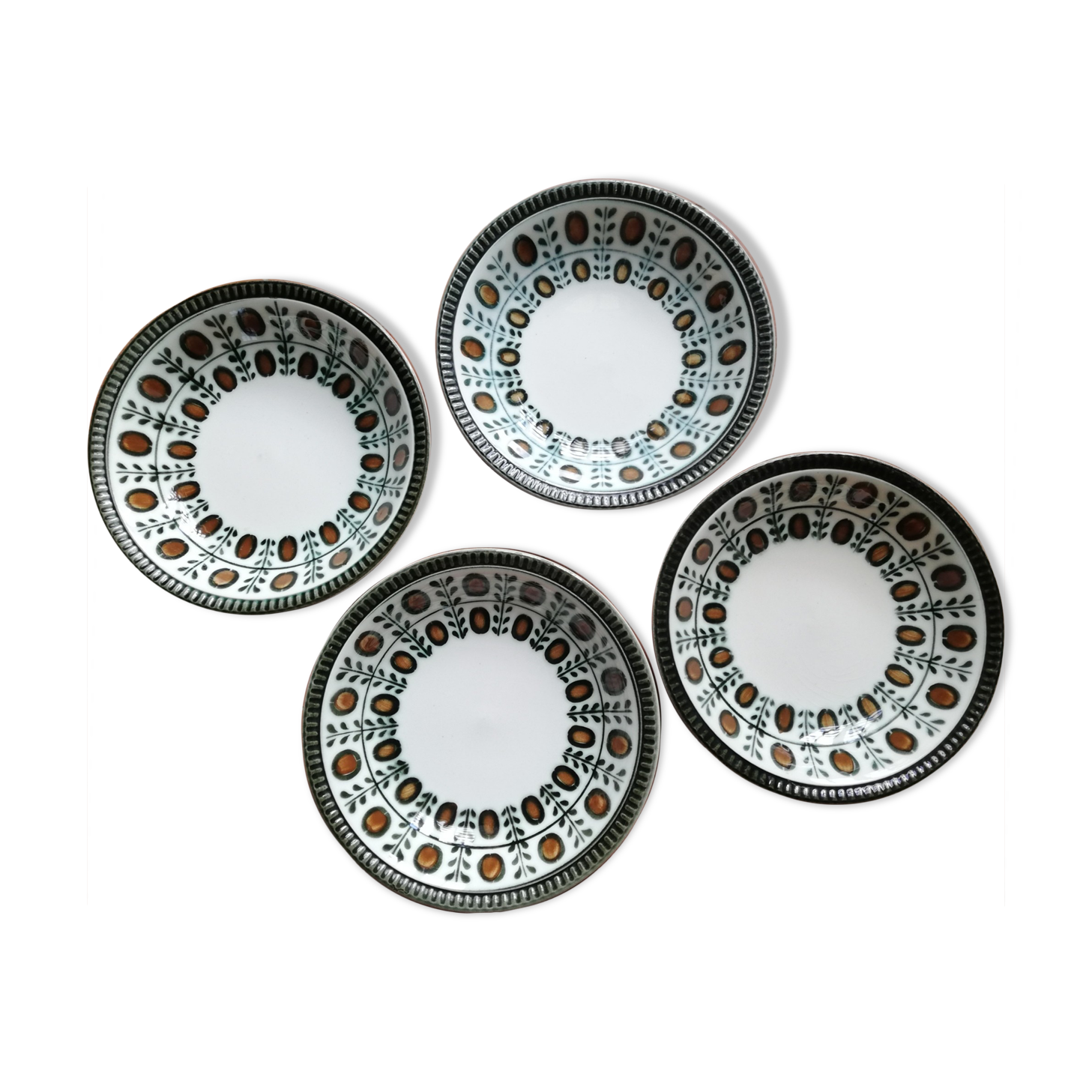 4 assiettes creuses Boch La louviere années 1960
