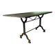 Old bistro table – cast iron legs and natural slate top