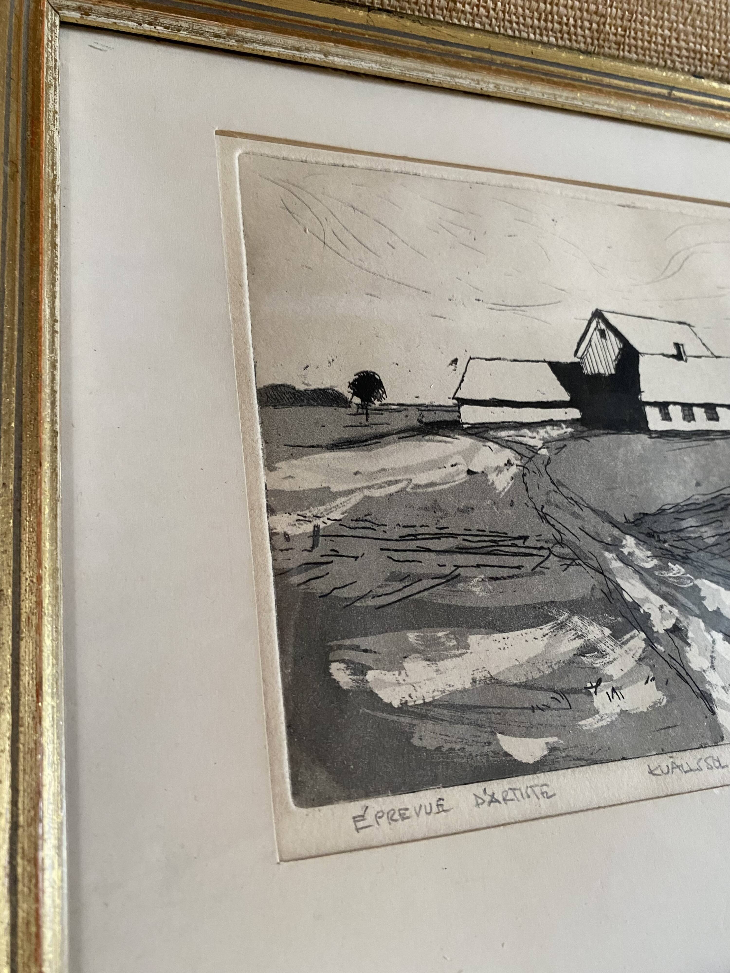 Engraving by Bo Rydstern, 1980s, under glass