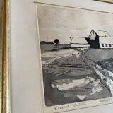 Engraving by Bo Rydstern, 1980s, under glass