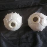 Pair of porcelain artichokes. Mid-twentieth century.