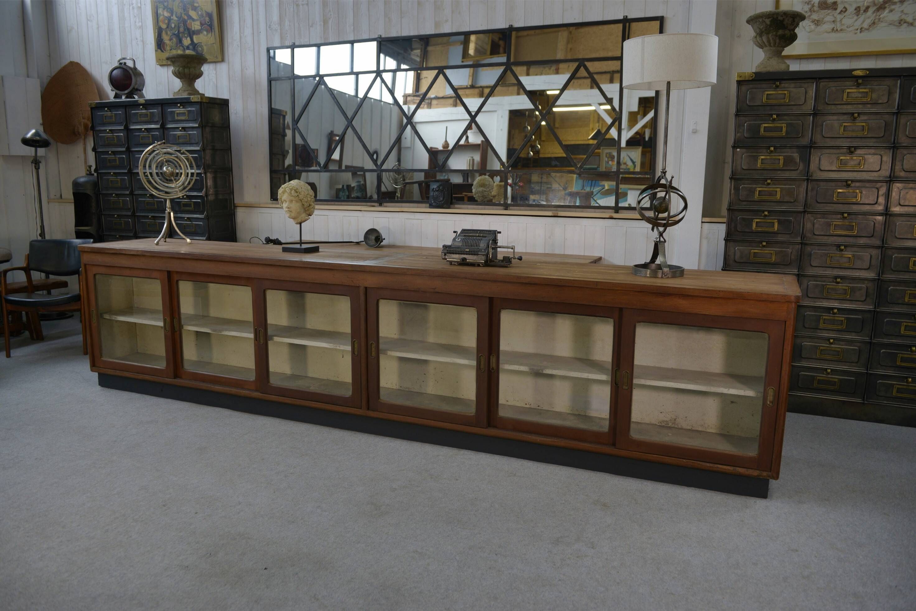 Large sideboard/cabinet with sliding glass doors