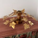 Wall light flower leaves in gold metal