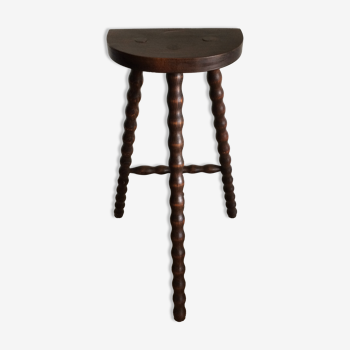 Vintage wooden tripod high stool