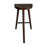 Vintage wooden tripod high stool