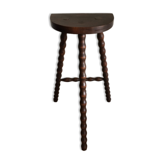 Vintage wooden tripod high stool