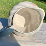 Vintage pink flower slip pitcher