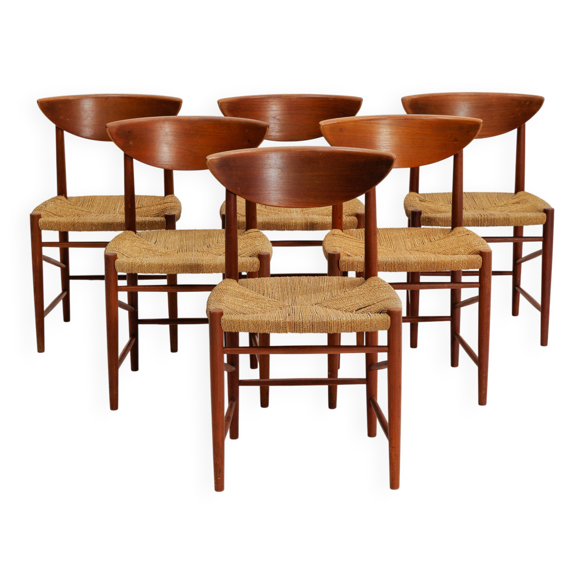 Model 316 dining chairs by Peter White & Orla Moelgard-Nielsen for Søborg Møbelfabrik, 1958, set of 6