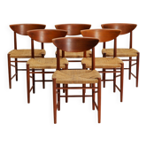 Model 316 dining chairs by Peter White & Orla Moelgard-Nielsen for Søborg Møbelfabrik, 1958, set of 6