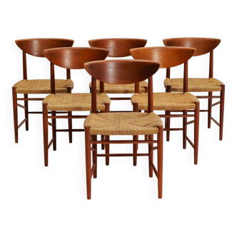 Model 316 dining chairs by Peter White & Orla Moelgard-Nielsen for Søborg Møbelfabrik, 1958, set of 6