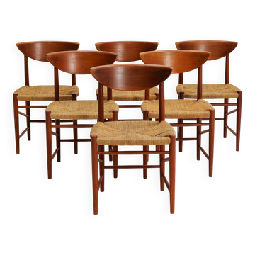 Model 316 dining chairs by Peter White & Orla Moelgard-Nielsen for Søborg Møbelfabrik, 1958, set of 6