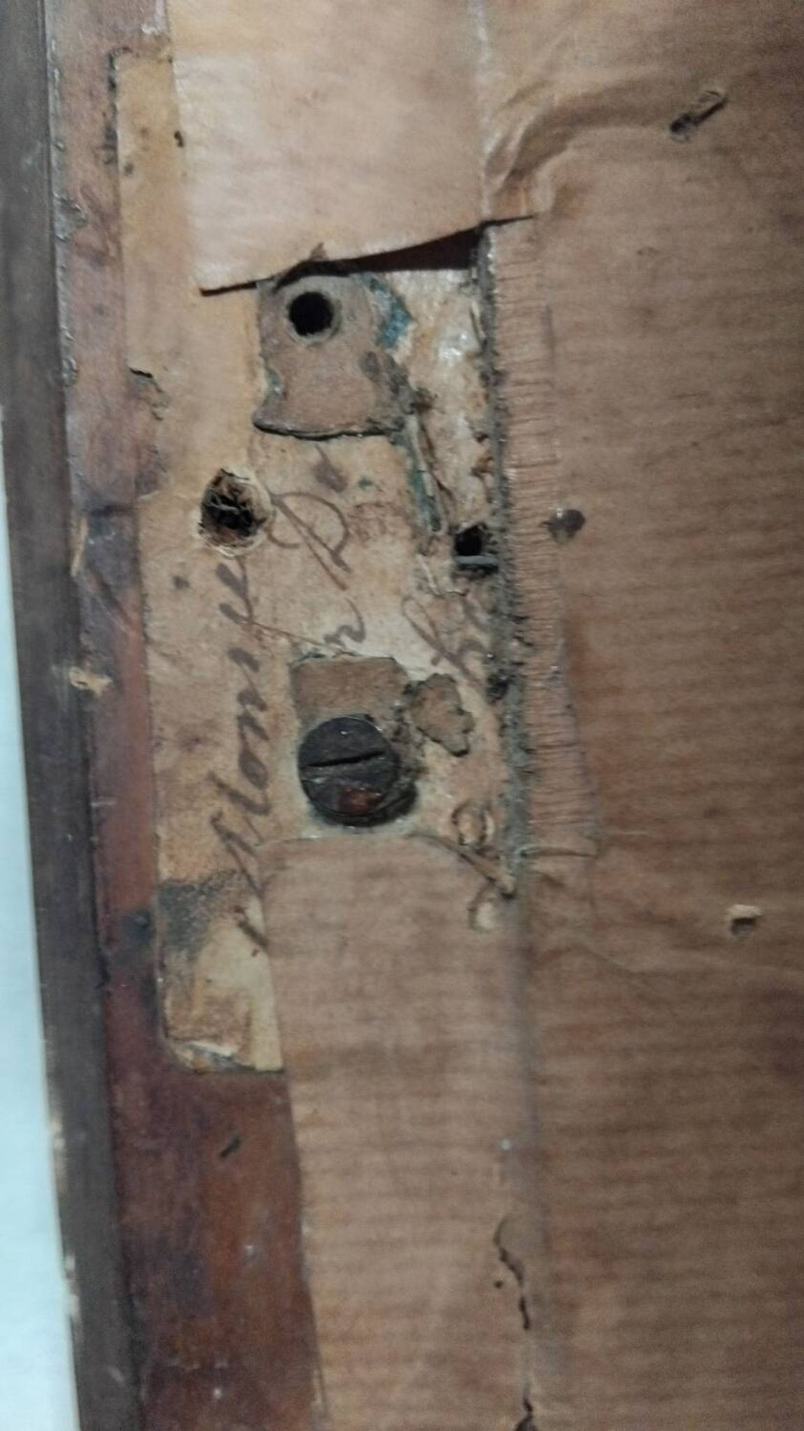 Ancien miroir en bois et plâtre 69x93cm