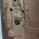 Antique wooden and plaster mirror 69x93cm