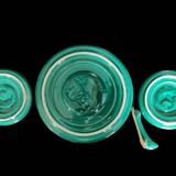 turquoise ceramic dinner service from the 40s/50s