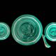 Service de table en céramique turquoise, années 40-50