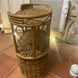Vintage rattan bedside table