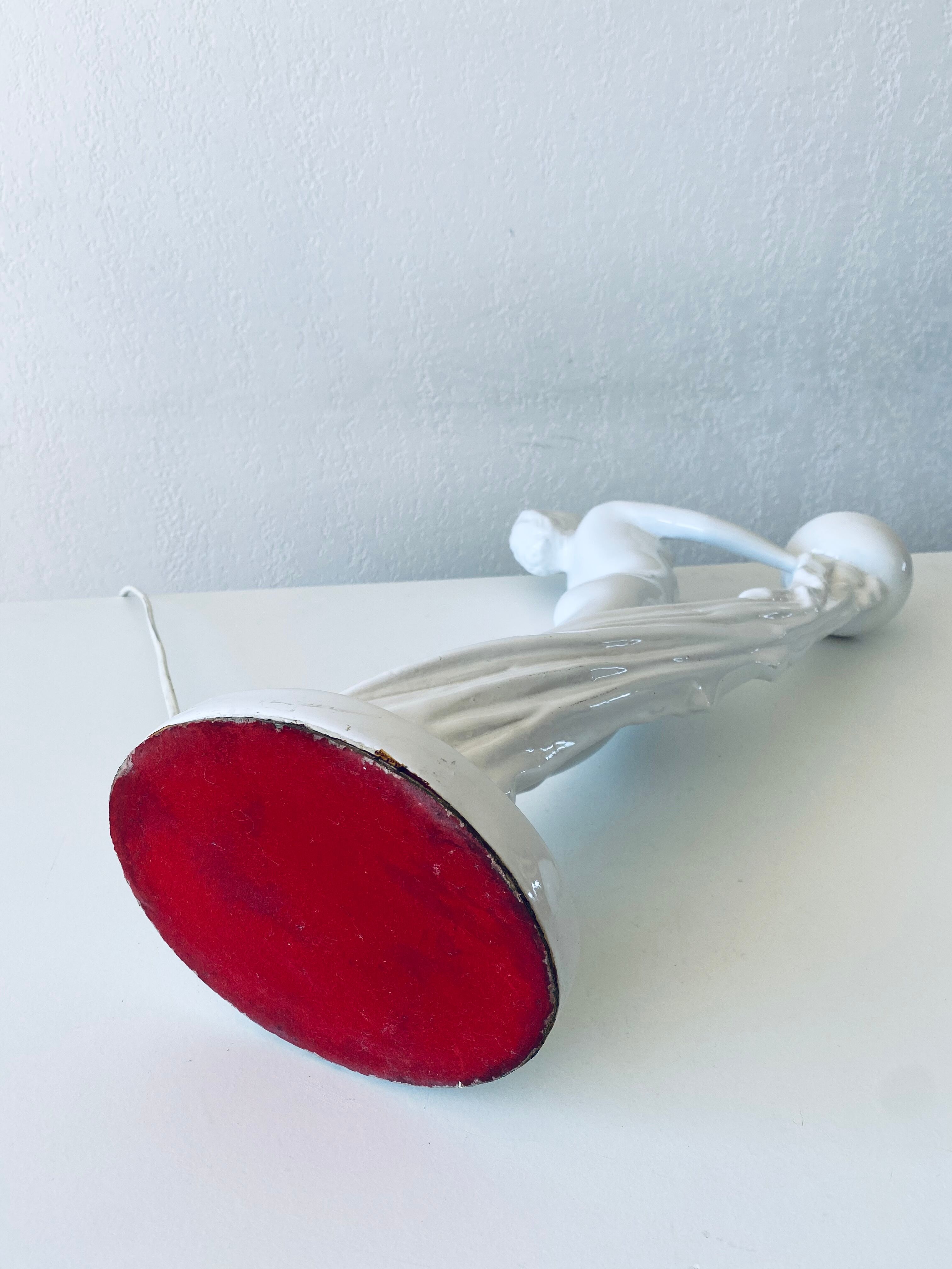 Ceramic naked dancer lamp