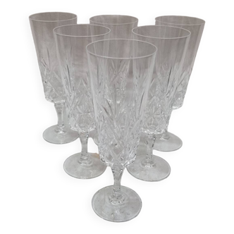9 crystal champagne flutes from 1980