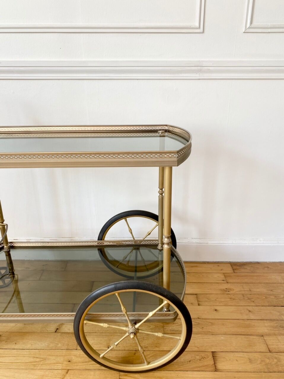 Rolling service gilded brass