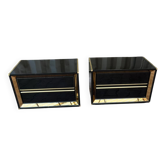 Two lacquered bedside tables.