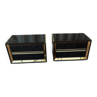 Two lacquered bedside tables.