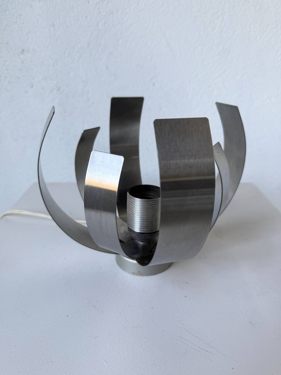 Oxar space age chrome flower wall light