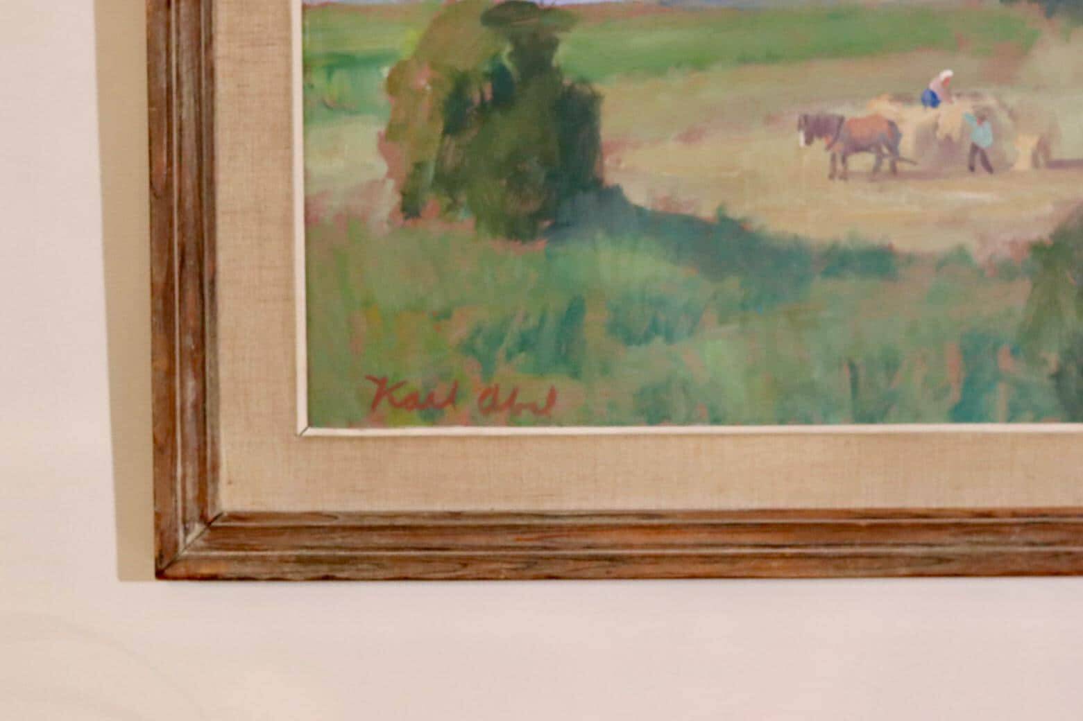 Oil on panel "Landscape" by Karl Abel
