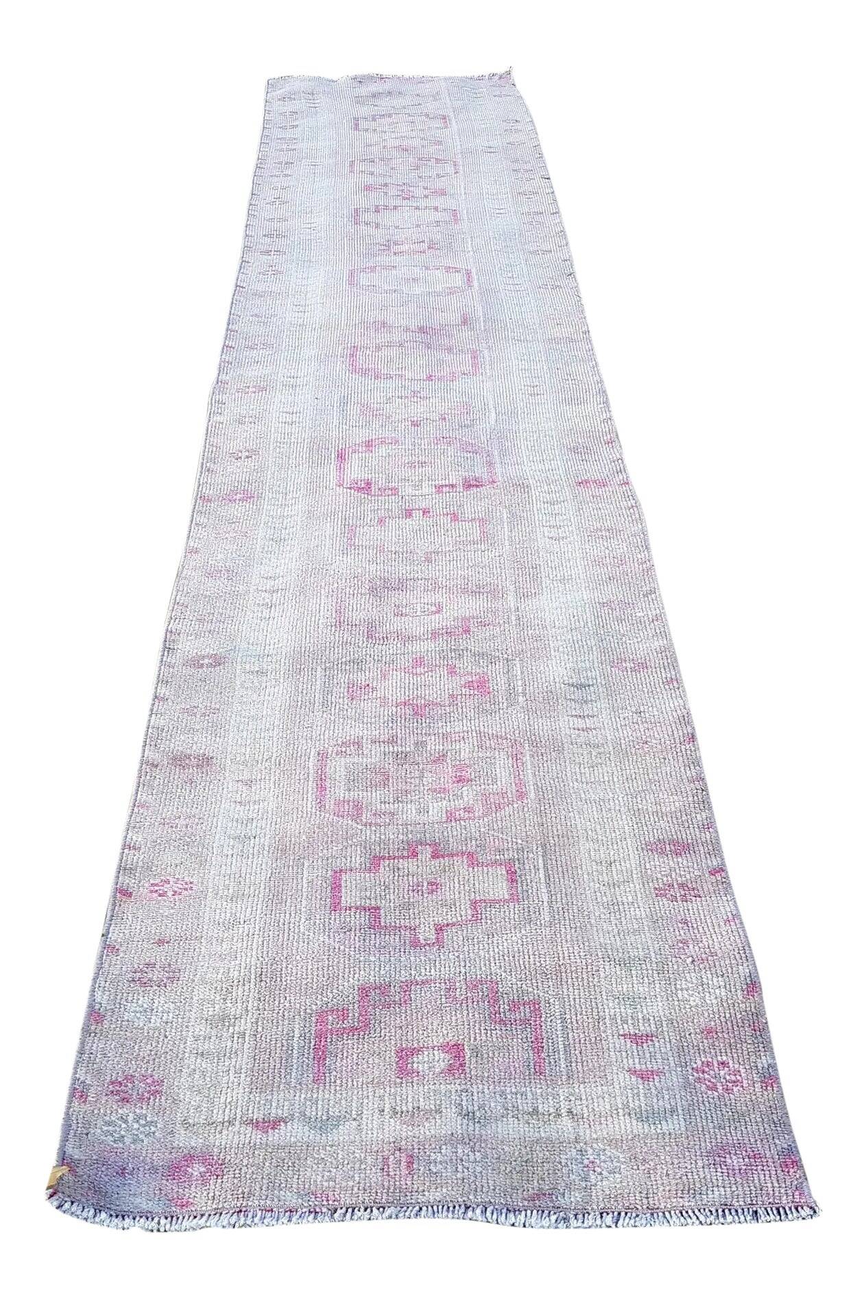 Vintage Turkish hallway rug 82x400 cm