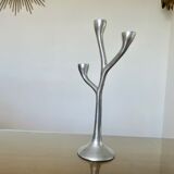 Modernist free-form candle holder in cast aluminum 1970