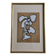 Silkscreen print after Jean Dubuffet, framed, 1970s, 23 x 34 cm