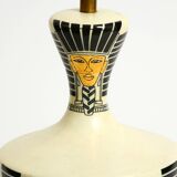 Large ceramic table lamp with Egyptian motifs by Nicolas Blandin, Paris