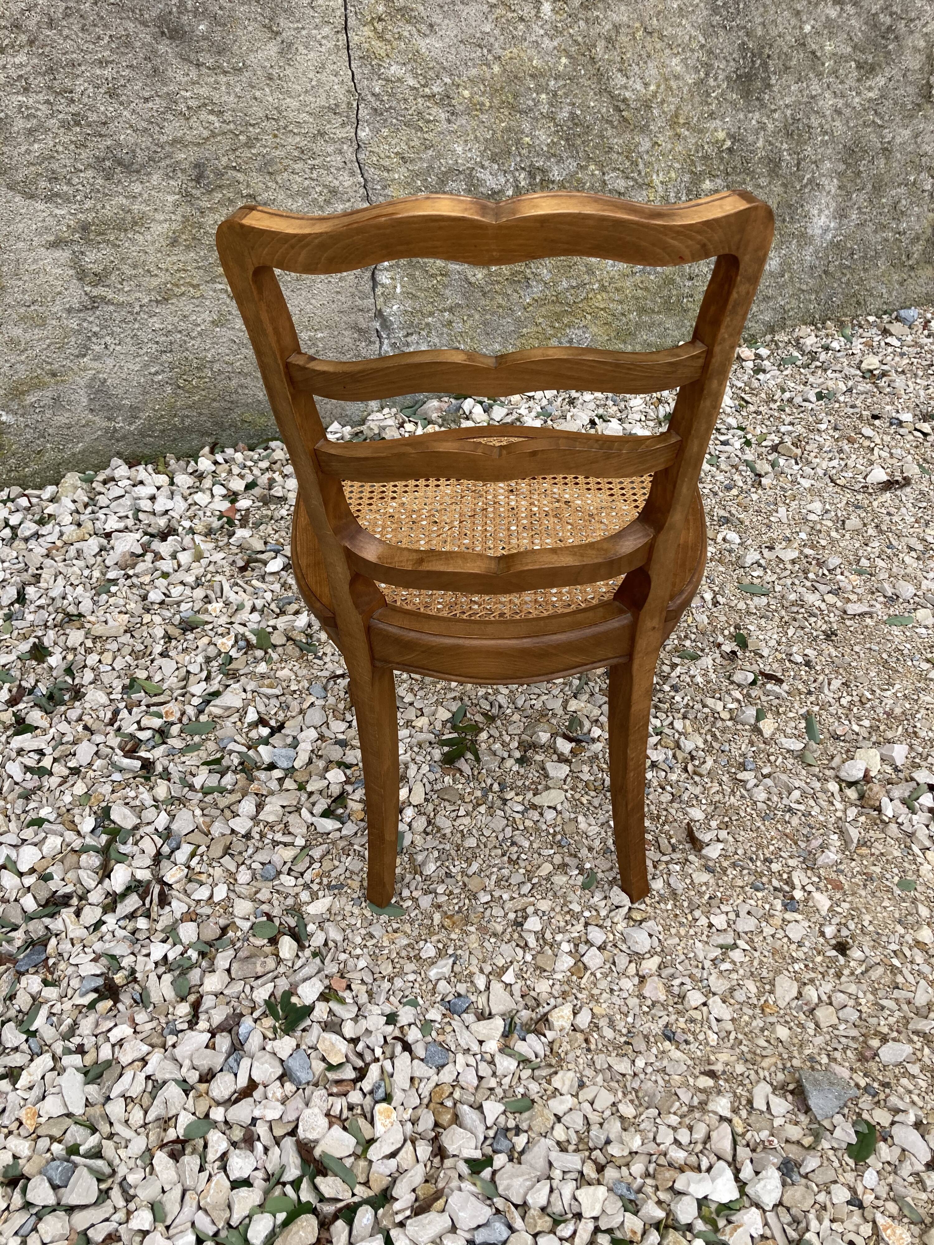 Series of 6 Louis XV chairs in cannage