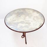 Gilded iron coffee table by René Drouet - 1940s