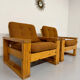 Set of 2 Swedish design pine armchairs by Roland Wilhelmsson, 1970s