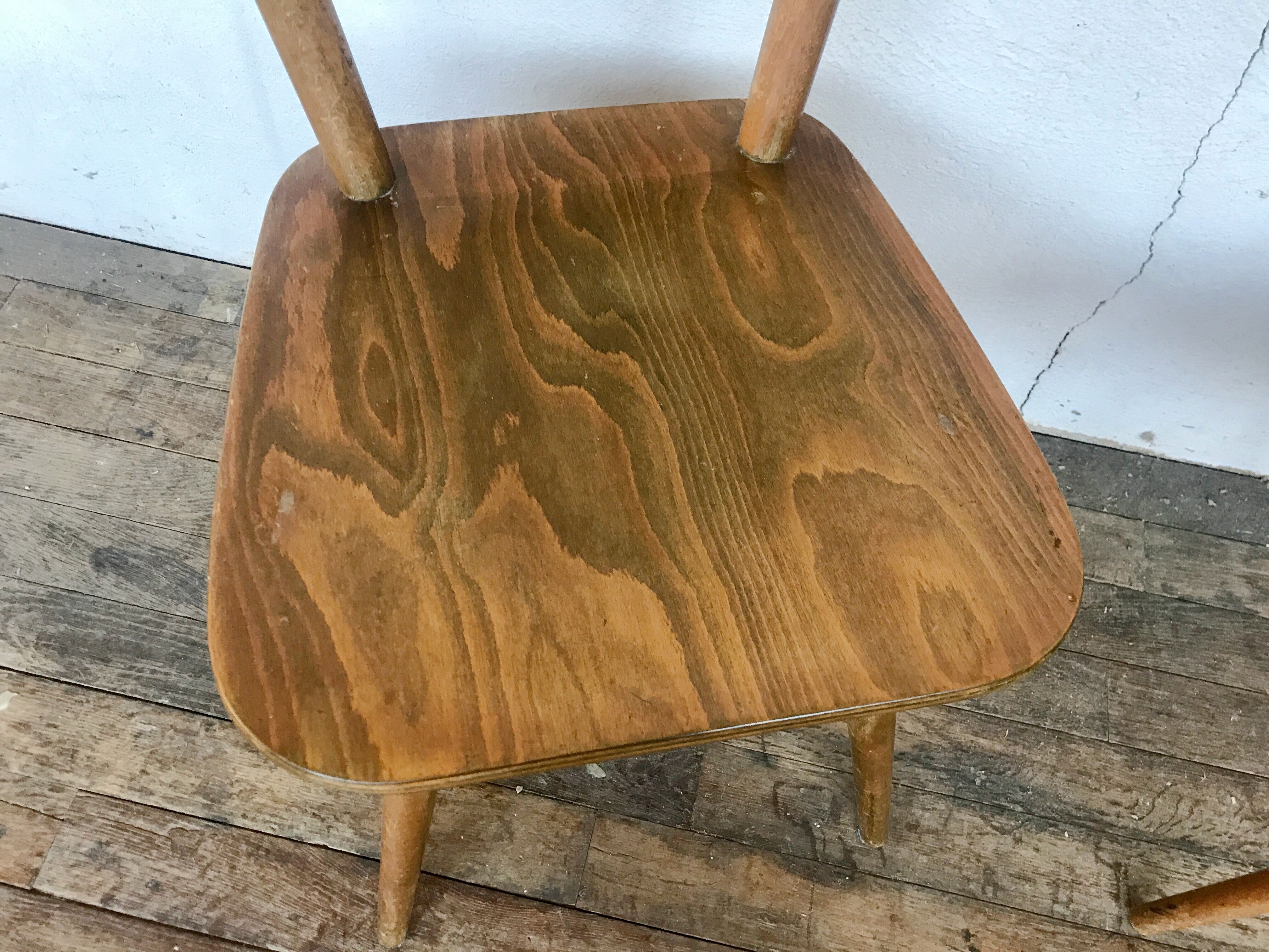 Pair of Scandinavian chairs or vintage wooden bistro
