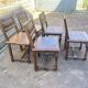 Lot de 5 Chaises en bois de style Louis XIII