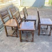 Set of 5 Louis XIII style wooden chairs
