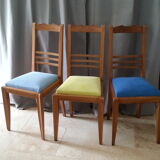 3 chaises rétros refaites