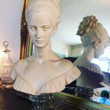 Bust in alabaster signed Alain Giannelli