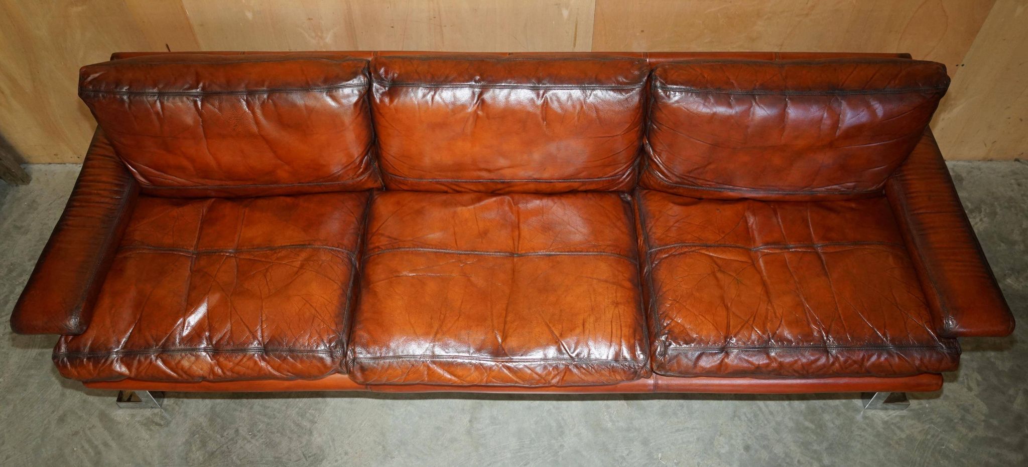Restored suite Tim Bates for Pieff Mandarin leather chrome hardwood.