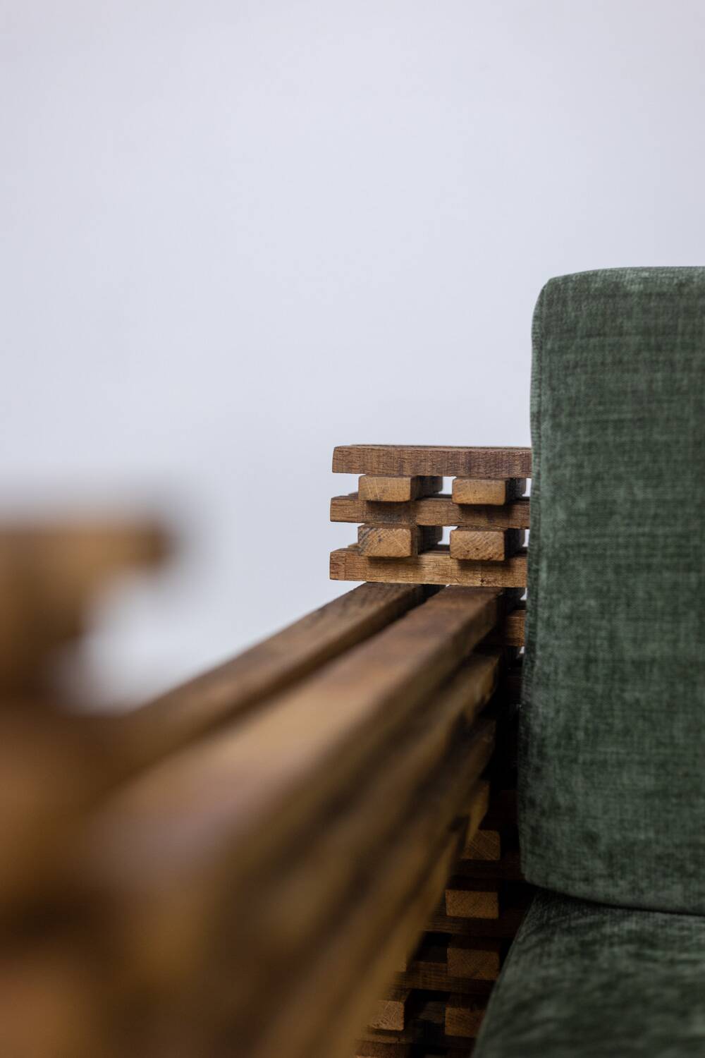 3-seater sofa or wall bench, “Kapla” model. 1960s.