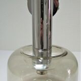 Sconce chrome and smoked glass vintage design 70s