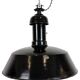 Lampe suspendue Bauhaus en émail noir industriel, années 1930