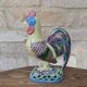 Polychrome decorative rooster in Paris Porcelain statue H30cm