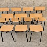 Chairs in black and light brown formica