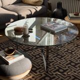 Vintage Mid Century Chrome & Glas Bauhaus Coffee Table