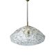 Vintage suspension thick transparent glass and brass 1960