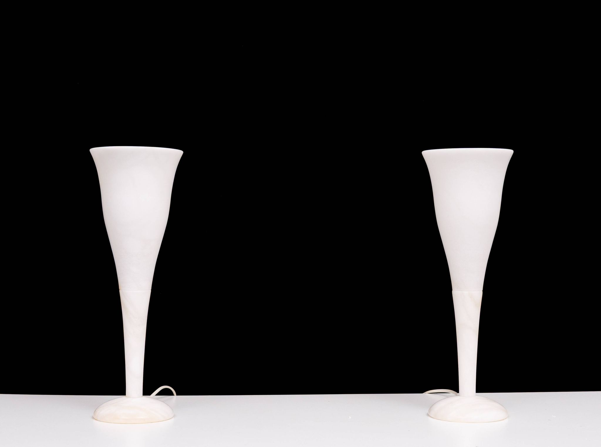 pair Alabaster Table lamps by A Pegasam Spain 1970s